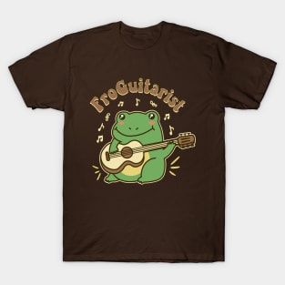 Kawaii Frog Playing Guitar Funny Music Lover Pun T-Shirt